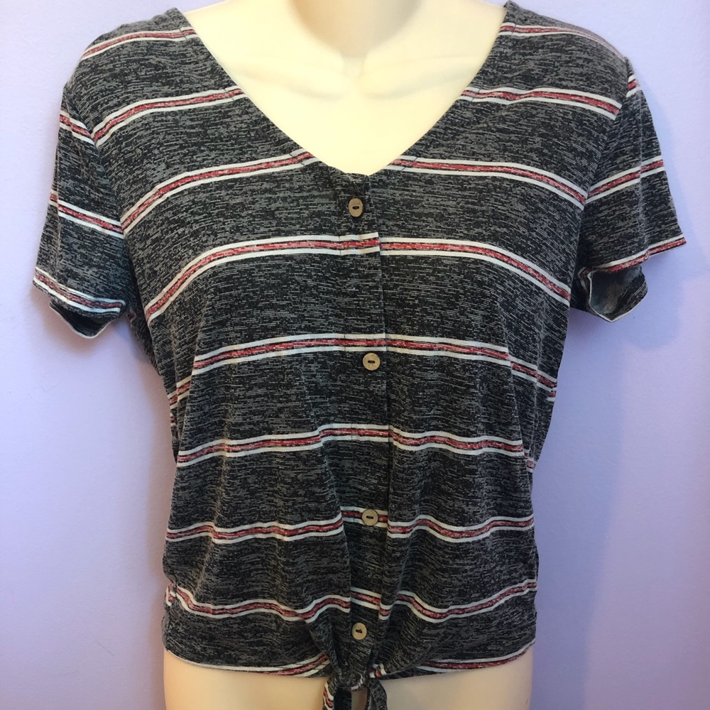 No Boundaries striped Tee Shirt